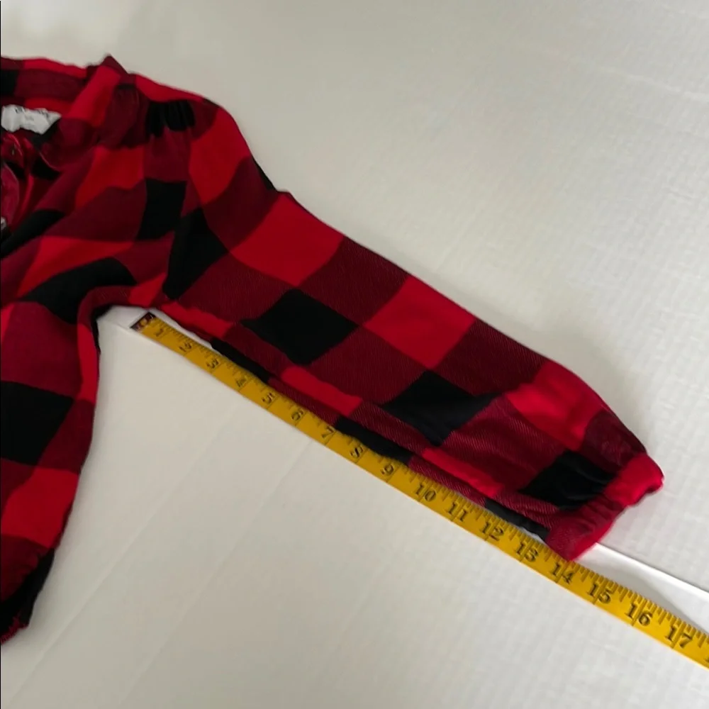 Old Navy Bold Red/ black Buffalo Checkered Blouse girls size 14